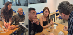 Profesionales y alumnos durante uno de los talleres prácticos del XII Curso Internacional